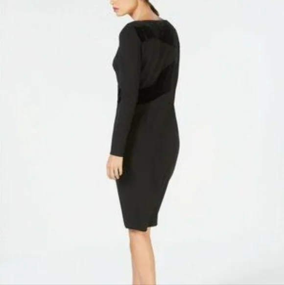 NWT Calvin Klein Long Sleeve Velvet-Swirl dress size 10 - Picture 3 of 13
